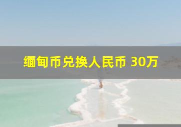 缅甸币兑换人民币 30万